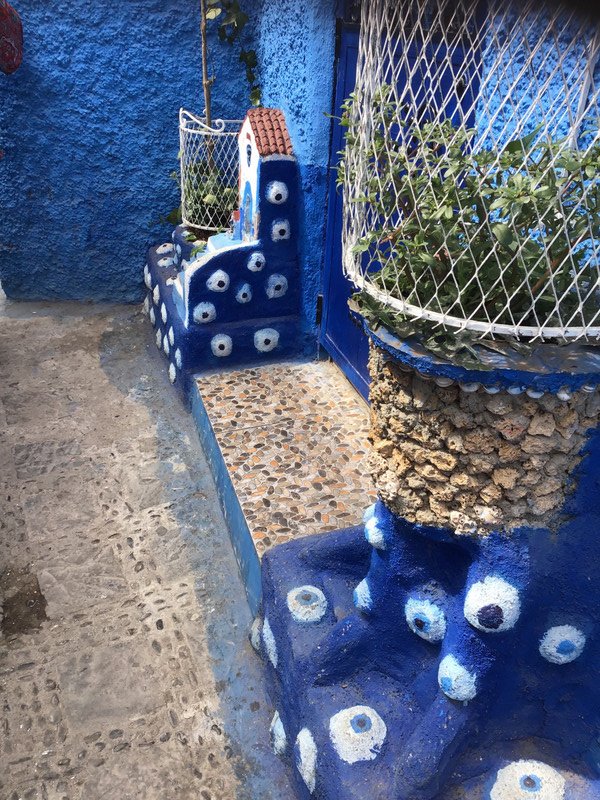 Decorated doorway in Chefchaouen, the Blue City.