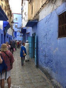 Lee, trying to blend in in Chefchaouen, the Blue City.