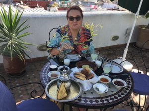 Breakfast on the balcony, Rabat.