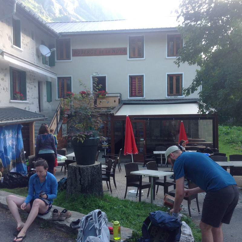 Refuge Nova, Les Chapiux. Meals and beer no problem, wifi no way.