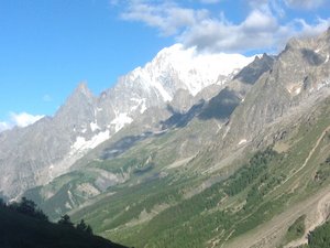 Refuge Bonatti. That's Mt Blanc almost out of cloud.