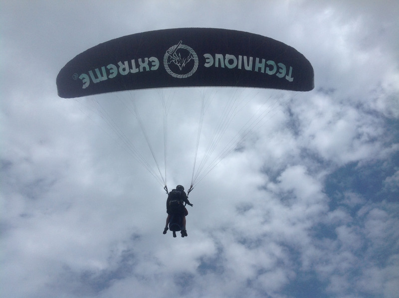 Julie paragliding.
