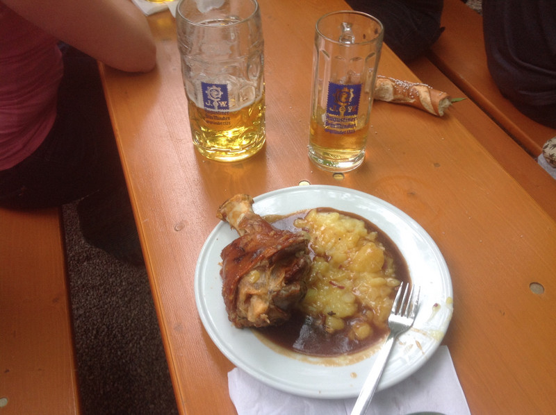 And a pork knuckle and potatoes.