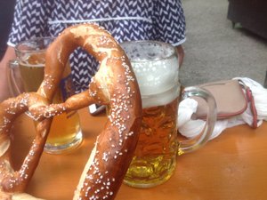 Beer and pretzels, they even look good.