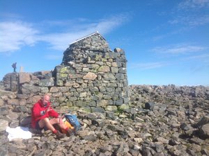 Picnic time on the summit of Ben Nevis.