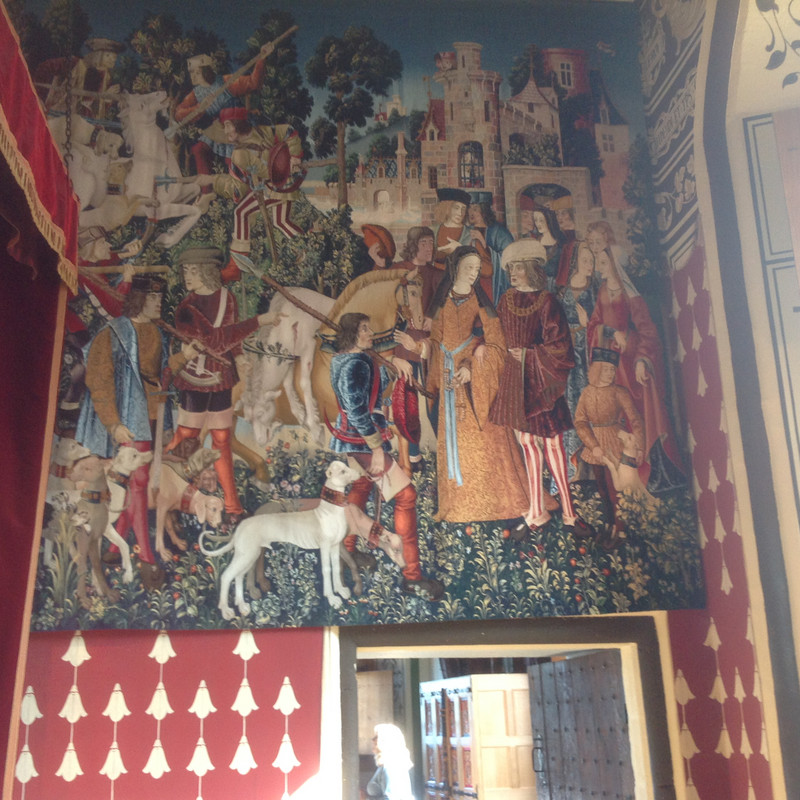 Magnificent tapestry in the Queens chambers.