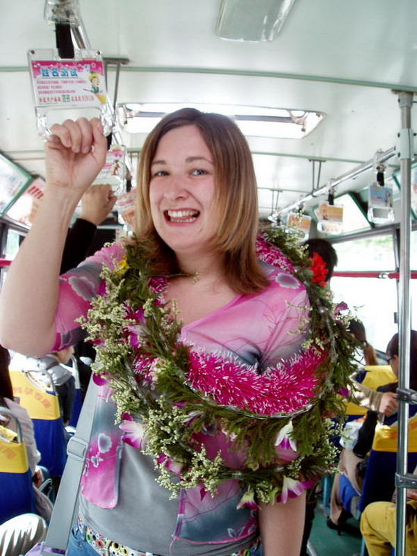 Flowers on the bus!
