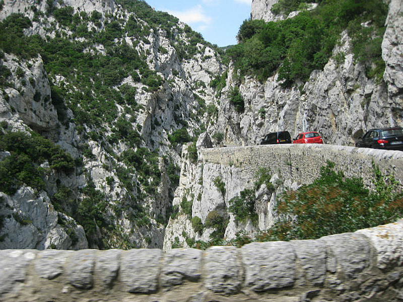 The highway above Gorge De Galamus