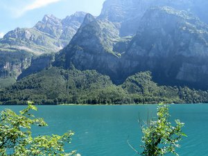 Klontalersee in the mountains above Glarus