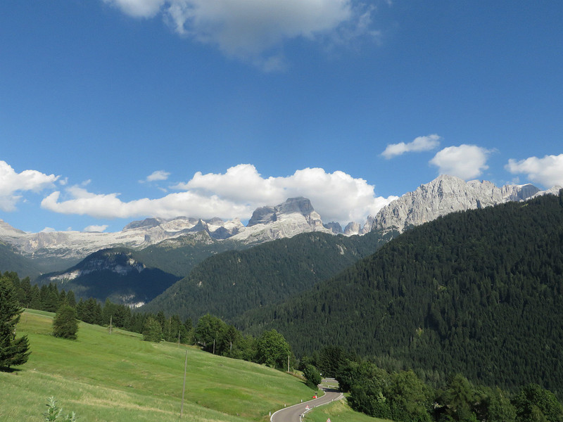 Our first glimpse of the Dolomites