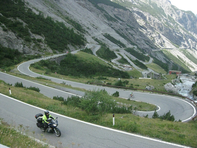 The famous winding road to Stelvio