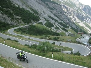 The famous winding road to Stelvio
