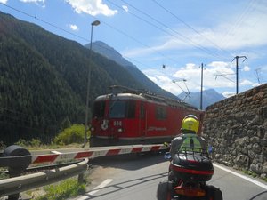 Glacier train crossing