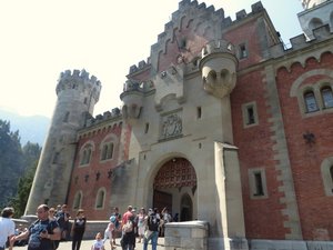 Front entrance to Neuschwanstein castle