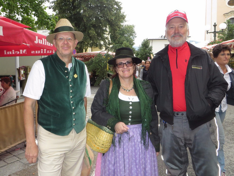 Dave with locals in Tyrolean clothing