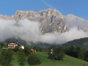 Morning view of peaks above Cortina