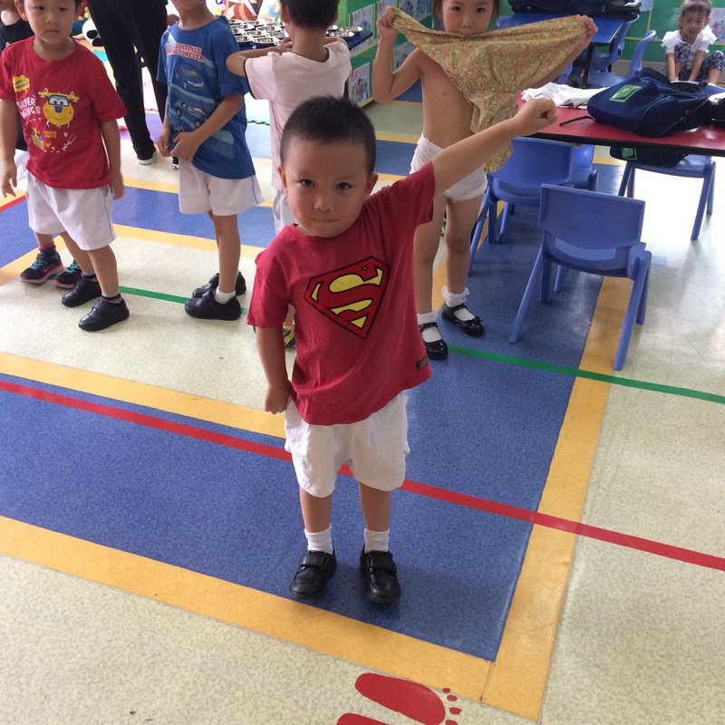 Superman practicing being super