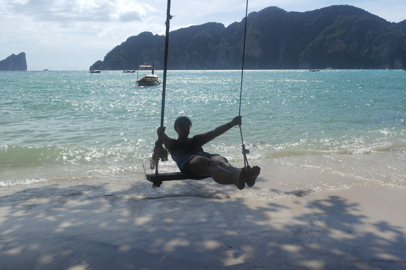 Swinging over the ocean