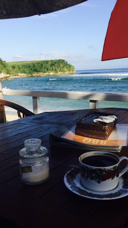 View from cafe at Balangan Beach