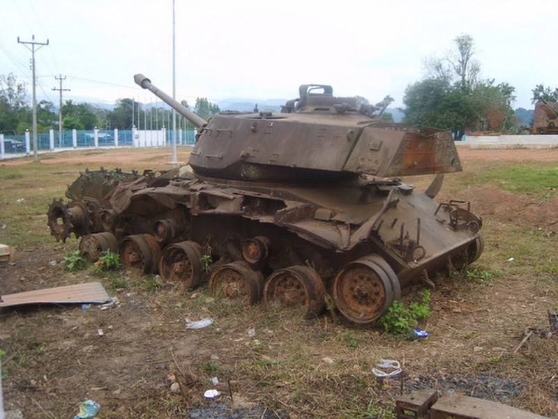 A US T28(?) tank at Ban Dong