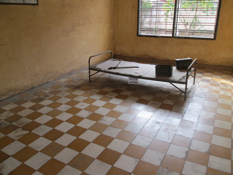 Inside cell at Tuol Sleng