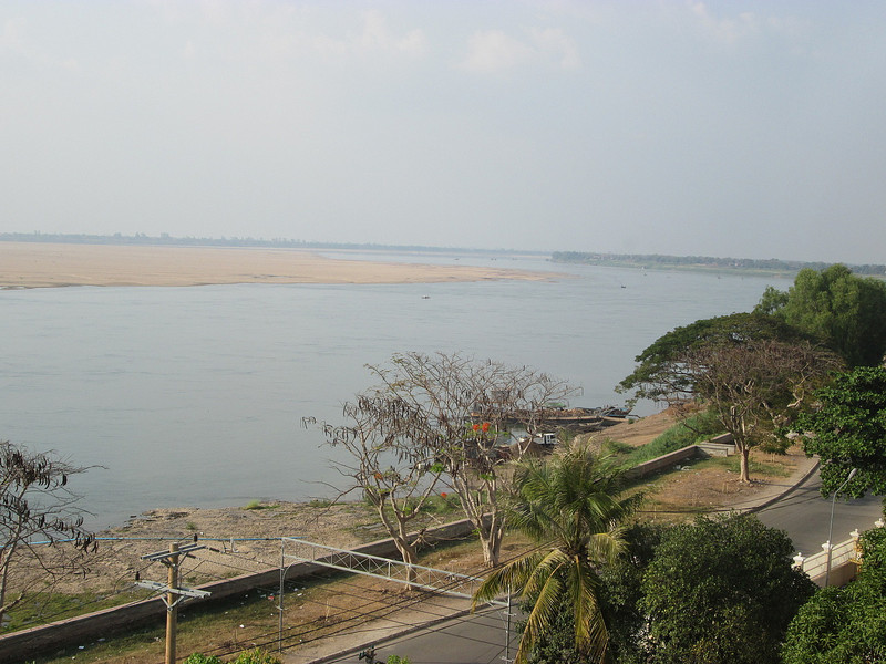 View over Mekong from hotel balcony