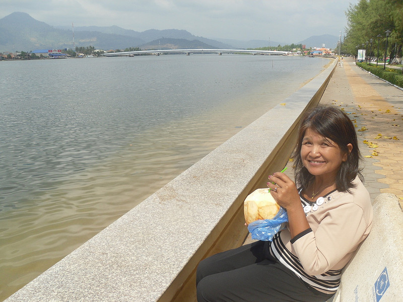 Refreshment as we arrive in Kampot