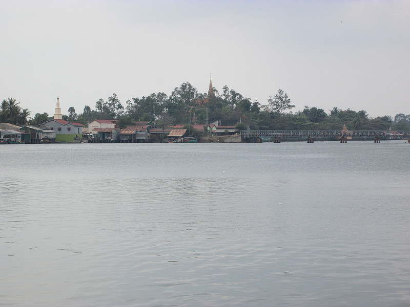Looking across Kampot river to Fish Island
