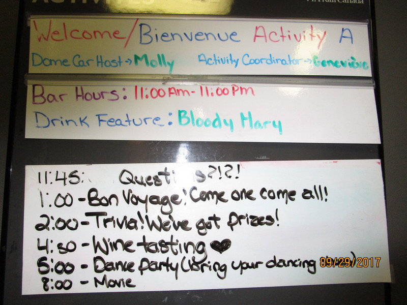 Activity room schedule