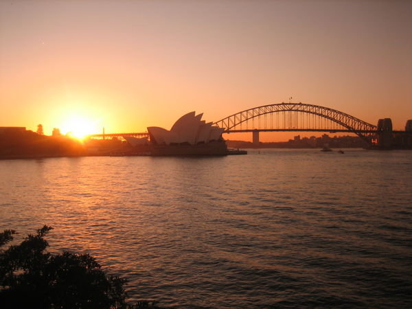 Sunset Behind Opera house & Sydney Harbour Bridge
