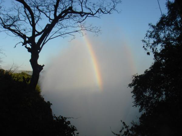 mist off the falls with rainbow