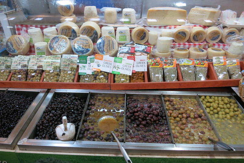Cheeses and olives