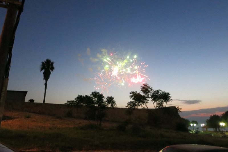 Nighttime fireworks in Chania