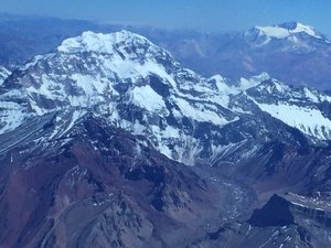 Flying over the Andes towards Santiago