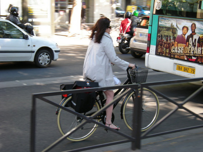 Cyclist on the way to work