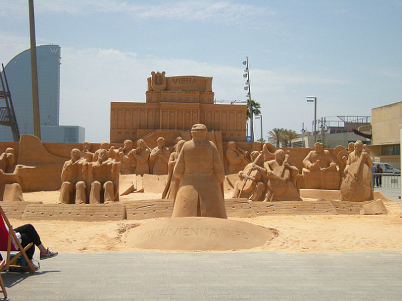 Sand sculpture of Vienna Symphony Orchestra