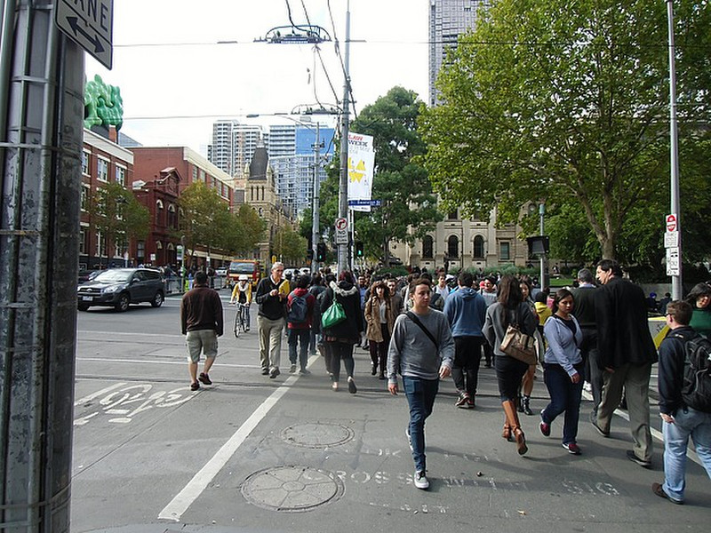 Crowd on LaTrobe Street