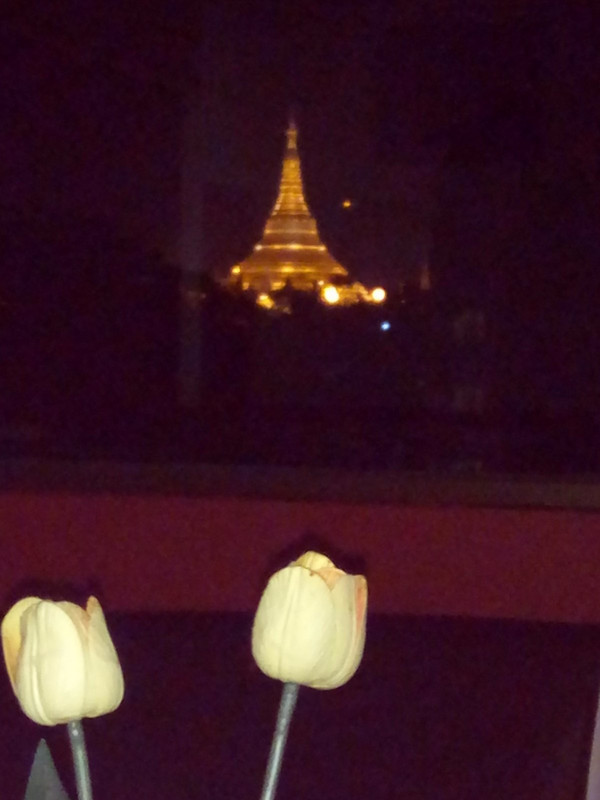 view of Shwedagon from Clover dining room