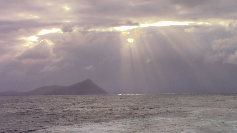 Cape Horn sun as sail away