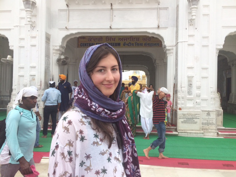Molly at the gateway to the Golden Temple