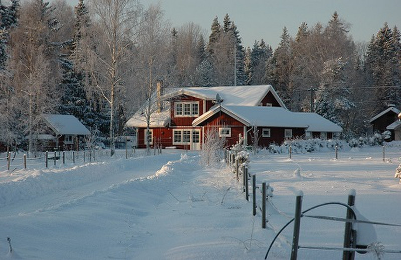 Sweden snow winter house scenic