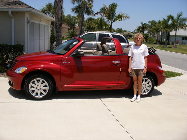 Carolyn with new PT Cruiser Convertible