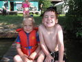 Matthew and Benjamin having fun in the water