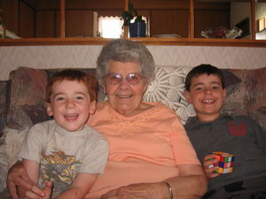 Owen and Benjamin with Great Grandma Henri