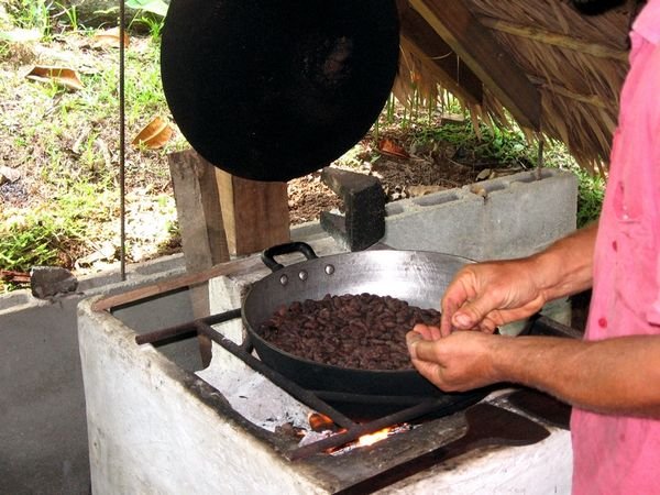 Cocoa bean roasting