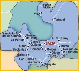 Carte de la province de Salta