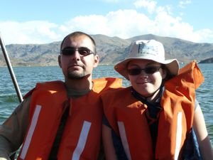 Sabine et Francois sur le Lac Titicaca!