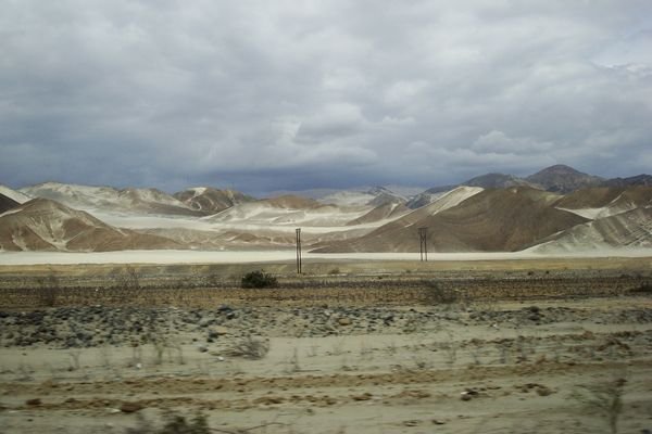 Paysage désertique, entre Trujillo et Lima