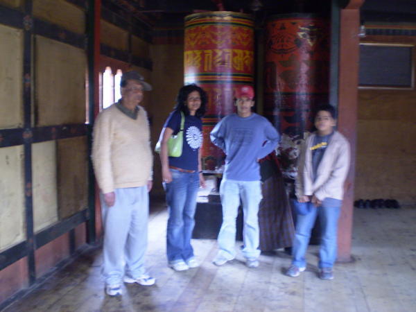 A Large Prayer Wheel at the Old Dzong at Thimpu