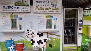 Ljubljana, Slovenia - you can get fresh, unpasteurized milk from a vending machine
